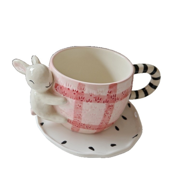 Σετ φλυτζάνι καφέ και πιατάκι, ιαπωνικού στυλ, μοτίβο κινούμενων σχεδίων, συσκευασία σε χαρτονένιο κουτί, ποιότητα Α' κατηγορίας