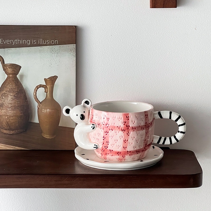 Σετ φλυτζάνι καφέ και πιατάκι, ιαπωνικού στυλ, μοτίβο κινούμενων σχεδίων, συσκευασία σε χαρτονένιο κουτί, ποιότητα Α' κατηγορίας