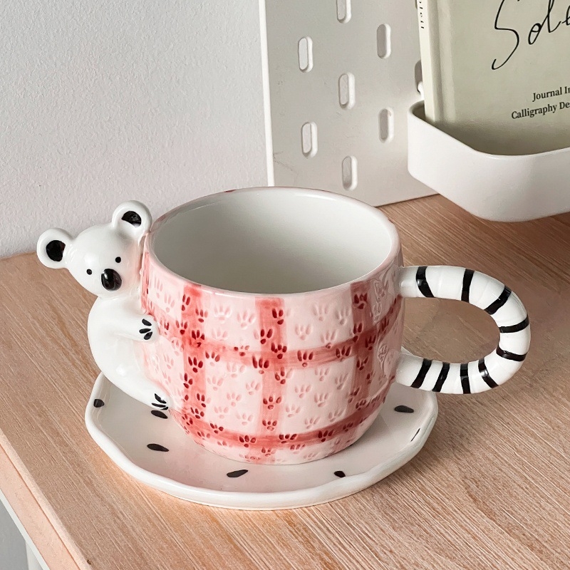 Σετ φλυτζάνι καφέ και πιατάκι, ιαπωνικού στυλ, μοτίβο κινούμενων σχεδίων, συσκευασία σε χαρτονένιο κουτί, ποιότητα Α' κατηγορίας