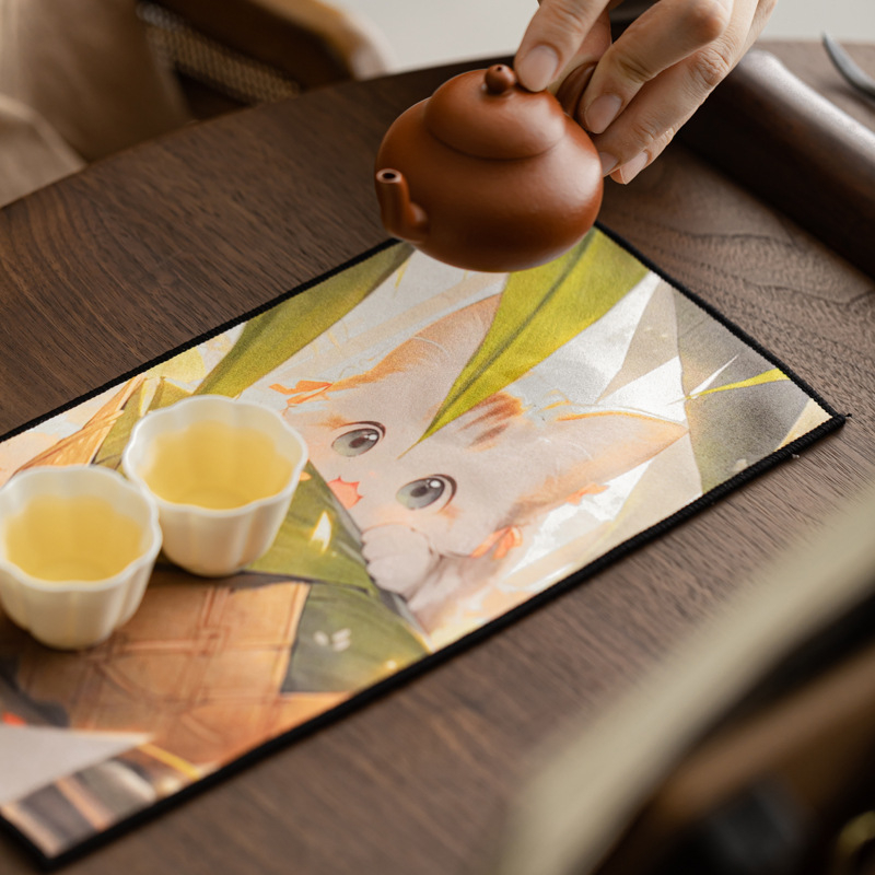 Motív mačky, dvojstranná absorpčná utierka na čaj, 60 g látka, s potlačeným logom a možnosťou prispôsobenia