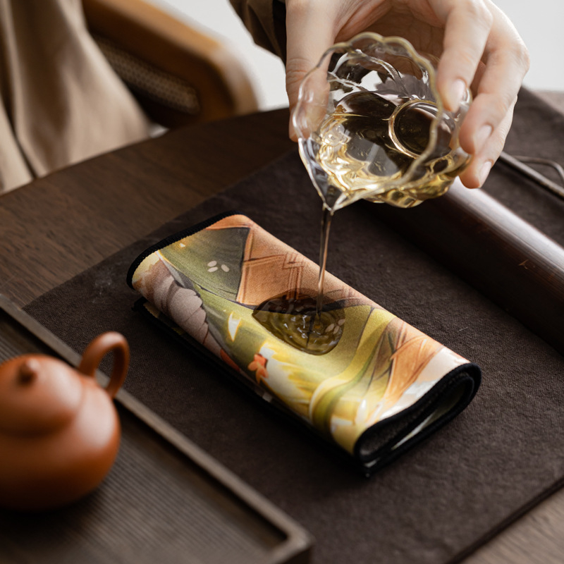 Motív mačky, dvojstranná absorpčná utierka na čaj, 60 g látka, s potlačeným logom a možnosťou prispôsobenia