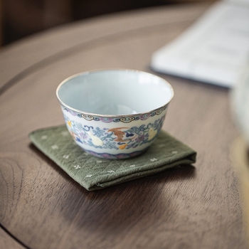 Wild Works χειροποίητη κεντημένη πετσέτα τσαγιού από βαμβακερό-λινό, παχιά και απορροφητική, Zen έμπνευση, νέο κινεζικό στυλ, σε συσκευασία OPP