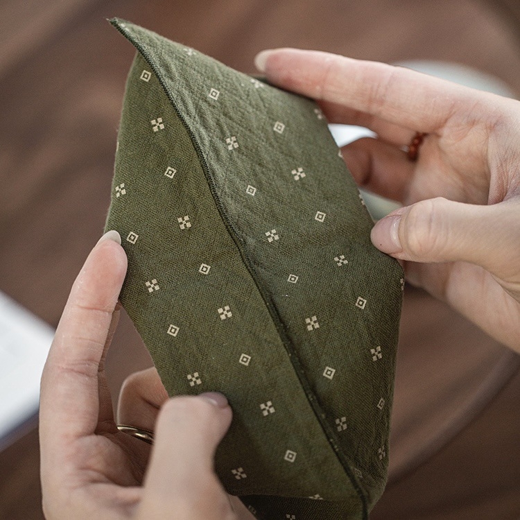 Wild Works χειροποίητη κεντημένη πετσέτα τσαγιού από βαμβακερό-λινό, παχιά και απορροφητική, Zen έμπνευση, νέο κινεζικό στυλ, σε συσκευασία OPP