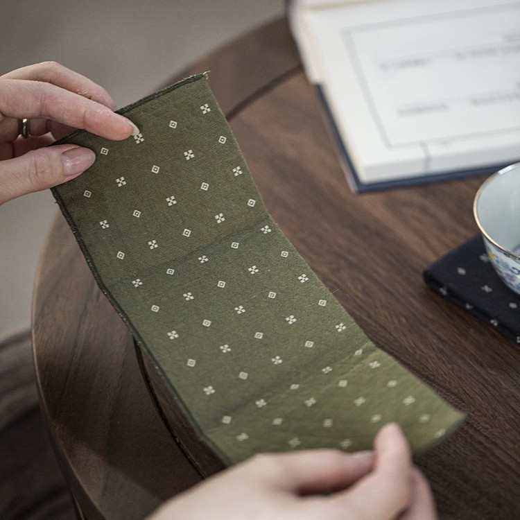 Wild Works χειροποίητη κεντημένη πετσέτα τσαγιού από βαμβακερό-λινό, παχιά και απορροφητική, Zen έμπνευση, νέο κινεζικό στυλ, σε συσκευασία OPP