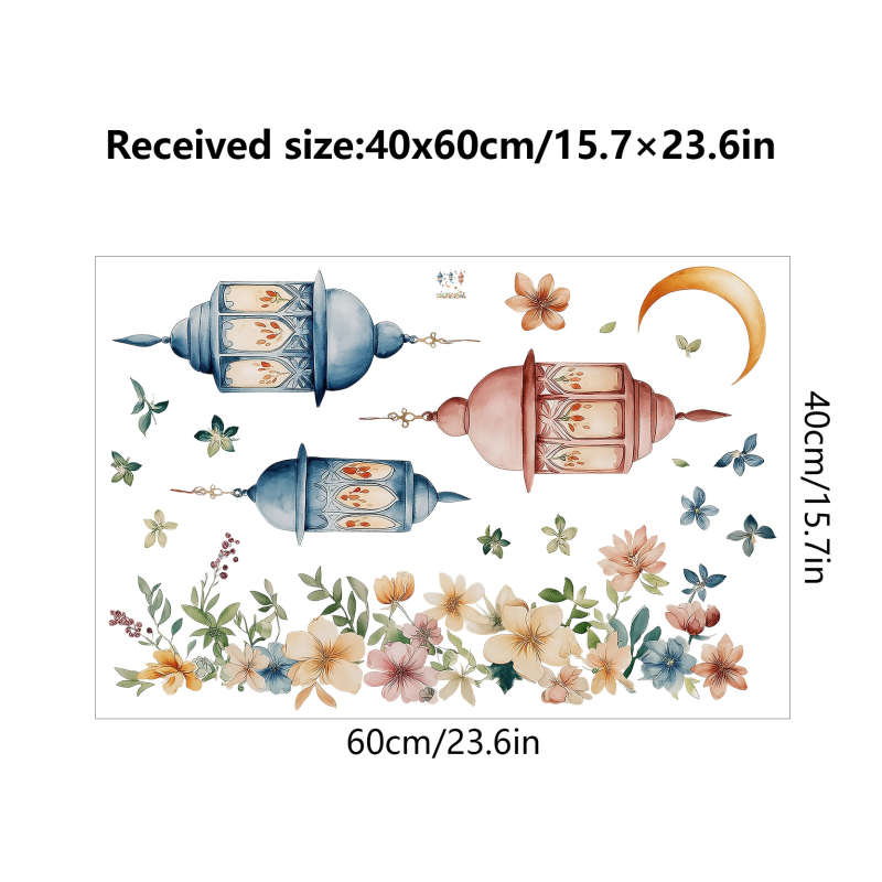 Стенно стикер с флорални мотиви, PVC, модерен минималистичен стил, 1 бр, декоративен стенен стикер
