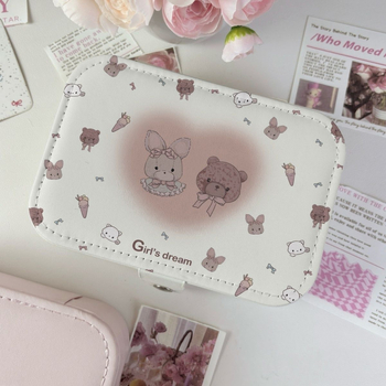 Hordozható bőr ékszerdoboz – utazási tok anime mintával, lágy felület, testreszabható