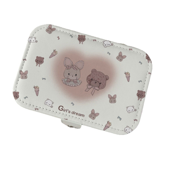 Hordozható bőr ékszerdoboz – utazási tok anime mintával, lágy felület, testreszabható