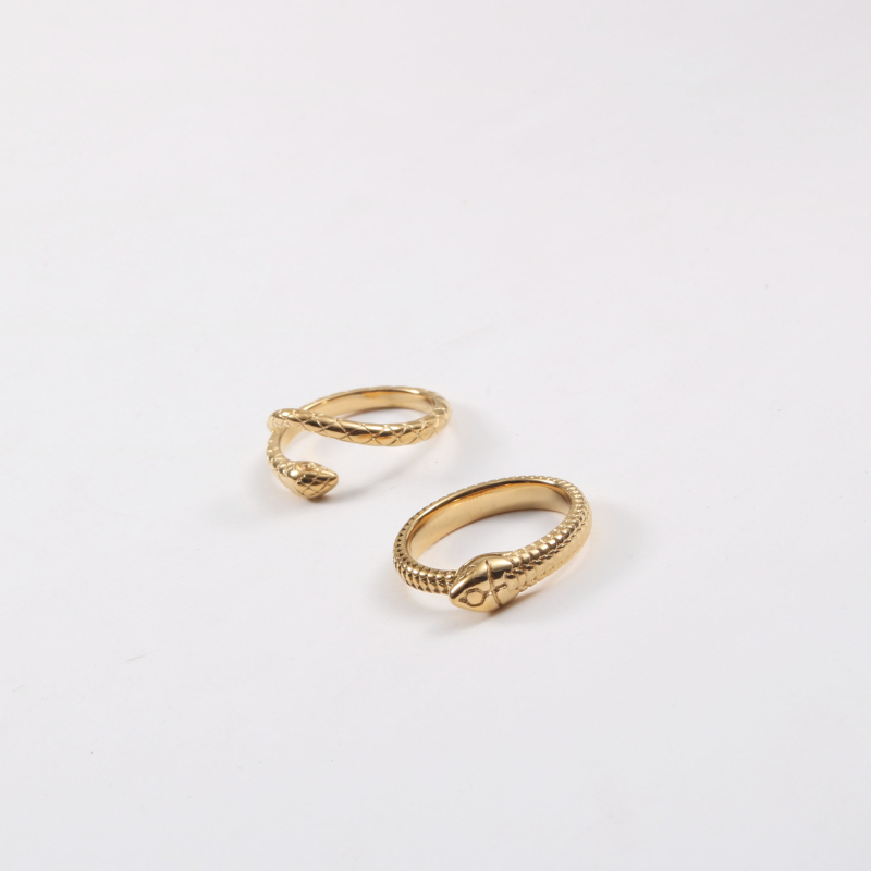 Δαχτυλίδι φιδιού από τιτάνιο ατσάλι με ηλεκτροπλατίνα 18K, κυλιόμενο γεωμετρικό σχέδιο, διαμαντωμένο φινίρισμα, γυναικείο κοσμήματα πολυτελείας