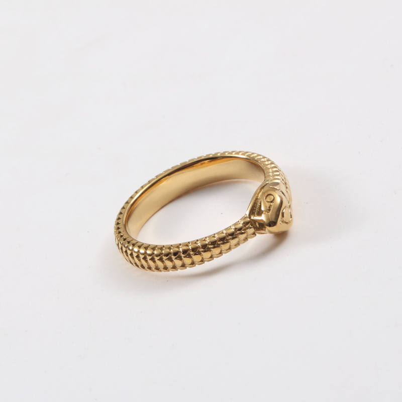 Δαχτυλίδι φιδιού από τιτάνιο ατσάλι με ηλεκτροπλατίνα 18K, κυλιόμενο γεωμετρικό σχέδιο, διαμαντωμένο φινίρισμα, γυναικείο κοσμήματα πολυτελείας