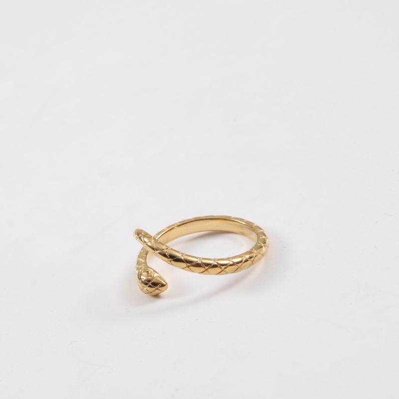 Δαχτυλίδι φιδιού από τιτάνιο ατσάλι με ηλεκτροπλατίνα 18K, κυλιόμενο γεωμετρικό σχέδιο, διαμαντωμένο φινίρισμα, γυναικείο κοσμήματα πολυτελείας