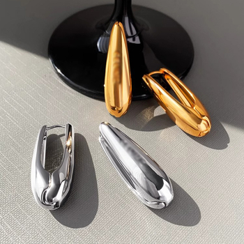 Cercei geometrici din ac de argint pentru femei, finisaj electroplatat, stil Ins wind