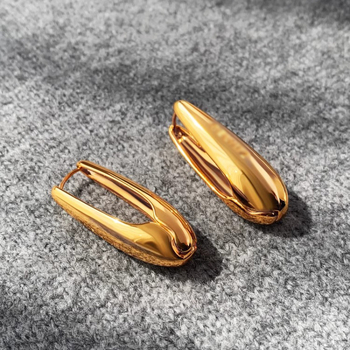 Cercei geometrici din ac de argint pentru femei, finisaj electroplatat, stil Ins wind