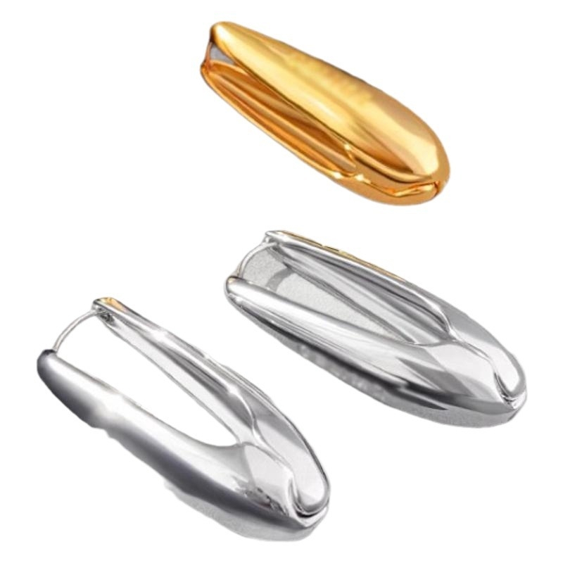 Cercei geometrici din ac de argint pentru femei, finisaj electroplatat, stil Ins wind