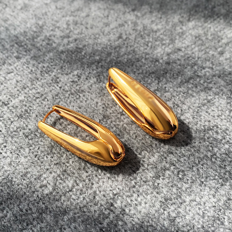 Cercei geometrici din ac de argint pentru femei, finisaj electroplatat, stil Ins wind