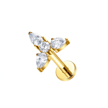 Σκουλαρίκια από κράμα τιτάνιου, γεωμετρικός σχεδιασμός, ζιρκόν, στυλ ελαφρού πολυτελείας