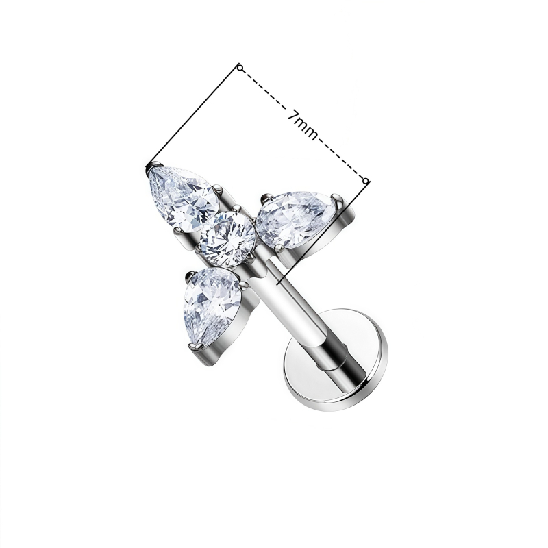 Σκουλαρίκια από κράμα τιτάνιου, γεωμετρικός σχεδιασμός, ζιρκόν, στυλ ελαφρού πολυτελείας