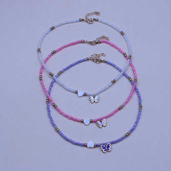 Огърлица, сърцевидна форма, сплав, корейски детски стил, дължина 21–50 см