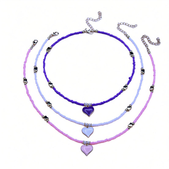 Огърлица, сърцевидна форма, сплав, корейски детски стил, дължина 21–50 см