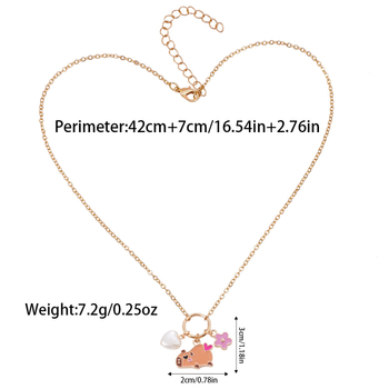 Колието с висулка от сплав, карикатурни животни дизайн, стандартна верижка, удължителна верижка