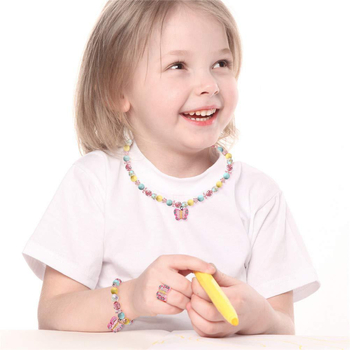 Детско колие с висулка от смола във форма на пеперуда и мъниста, диамантовидна форма, дължина 41–50 см