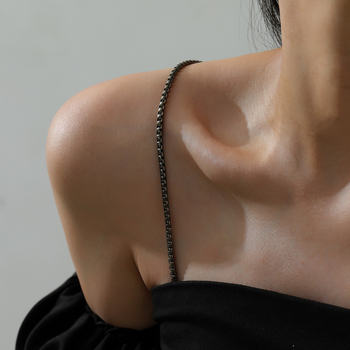 Λουρί σουτιέν με τετράγωνη αλυσίδα μαργαριριών, αντιολισθητικό, χωρίς ραφές, μεταλλικό, με κομμένες λεπτομέρειες, κυκλοφορία άνοιξη 2025