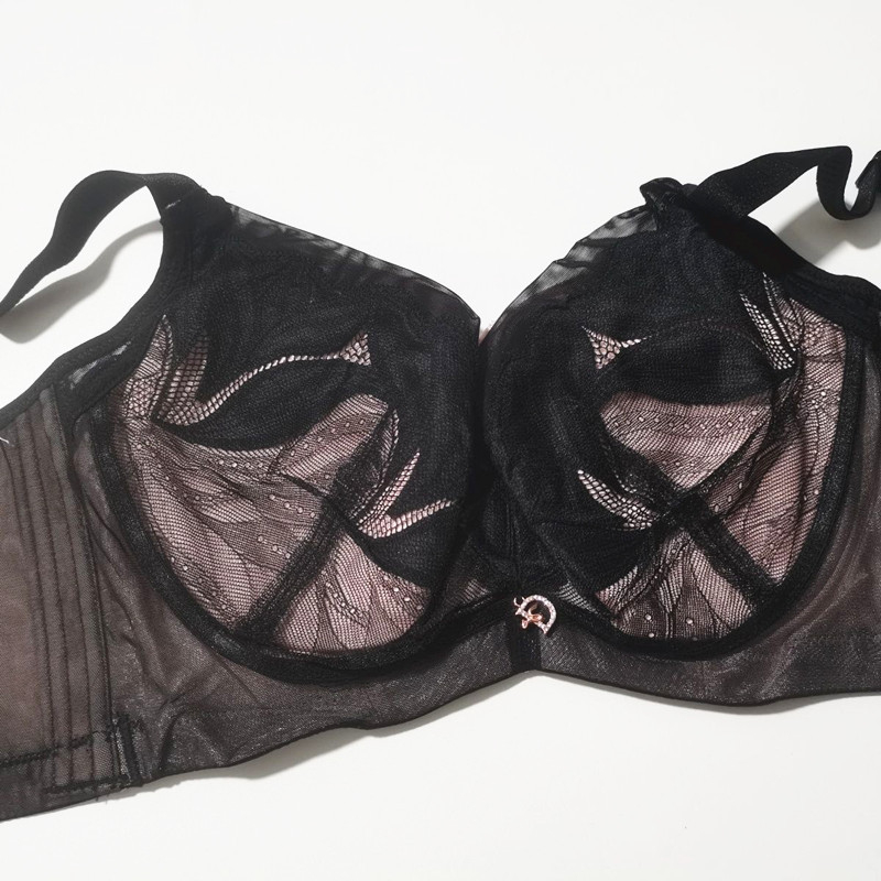 Δαντελένιο σουτιέν με βαμβακερή επένδυση, λεπτή καλουπωμένη cups, 3/4 Cup, Διαμόρφωση και Push-Up