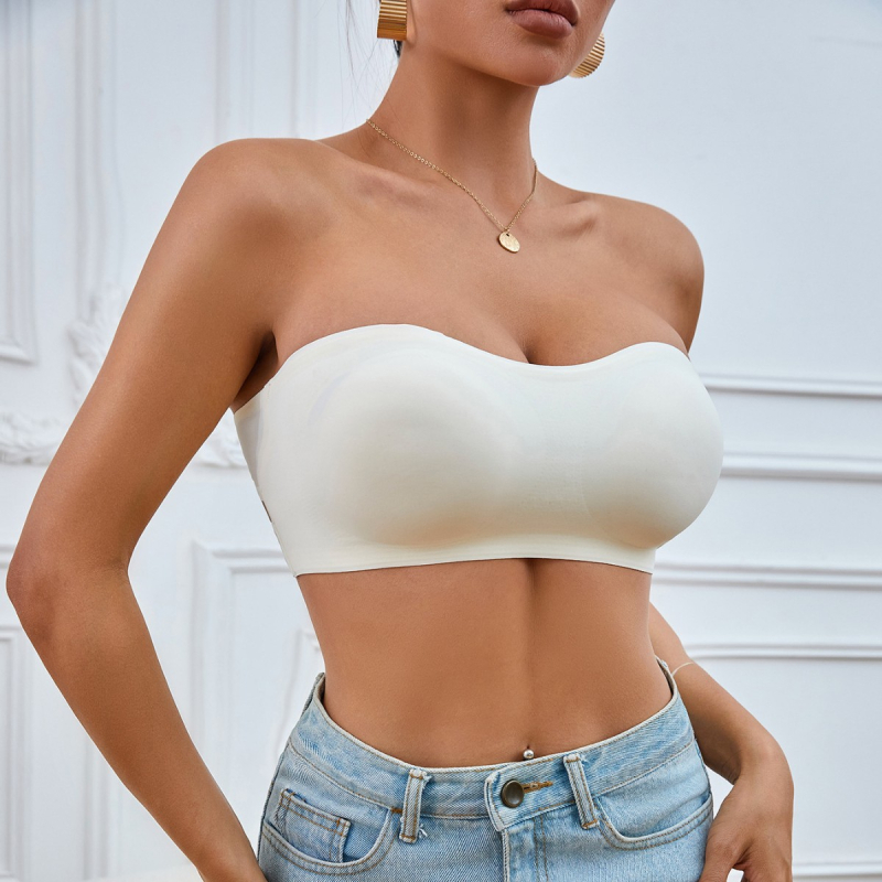 Σουτιέν χωρίς τιράντες, τύπου tube-top, Κύπελλο 3/4, Λεπτές ενσωματωμένες κάψες, Νάιλον ύφασμα