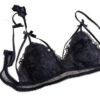 Νάιλον σουτιέν χωρίς σύρμα, 3/4 Κούπα, Γαλλικού στυλ Τριγωνικά Κύπελλα, Ρυθμιζόμενο Κλείσιμο Πλάτης (Τρεις Σειρές)