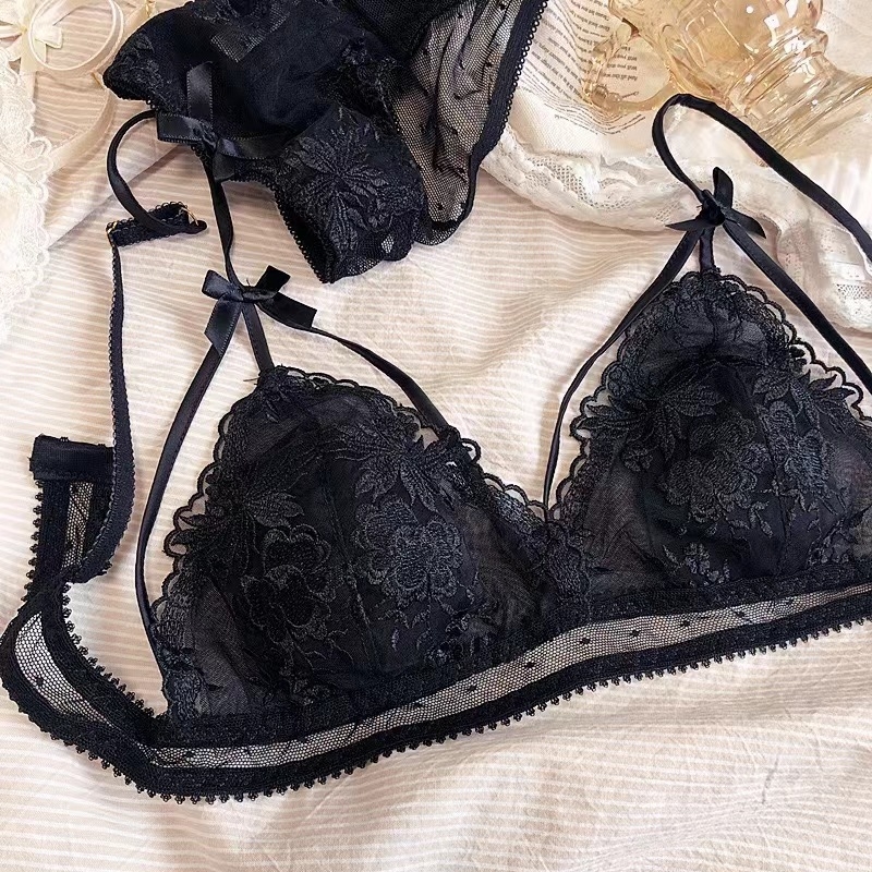 Νάιλον σουτιέν χωρίς σύρμα, 3/4 Κούπα, Γαλλικού στυλ Τριγωνικά Κύπελλα, Ρυθμιζόμενο Κλείσιμο Πλάτης (Τρεις Σειρές)