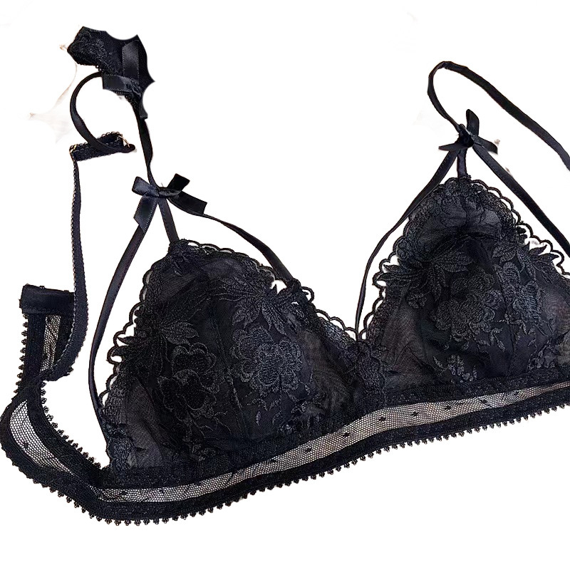 Νάιλον σουτιέν χωρίς σύρμα, 3/4 Κούπα, Γαλλικού στυλ Τριγωνικά Κύπελλα, Ρυθμιζόμενο Κλείσιμο Πλάτης (Τρεις Σειρές)