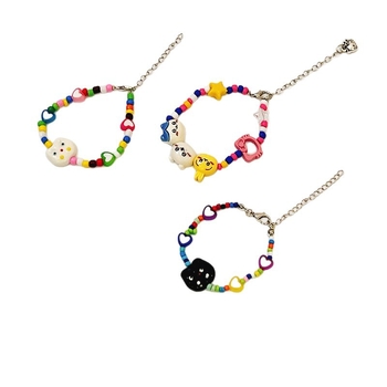 Ръчно изработена гривна от пластмасови мънисти, корейски стил, серия принцеси, регулируема верижка за деца.