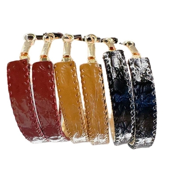 Σκουλαρίκια με γεωμετρικό σχέδιο, χειροποίητα, υλικό: Cortex, στυλ influencer, μάρκα Chu Hao