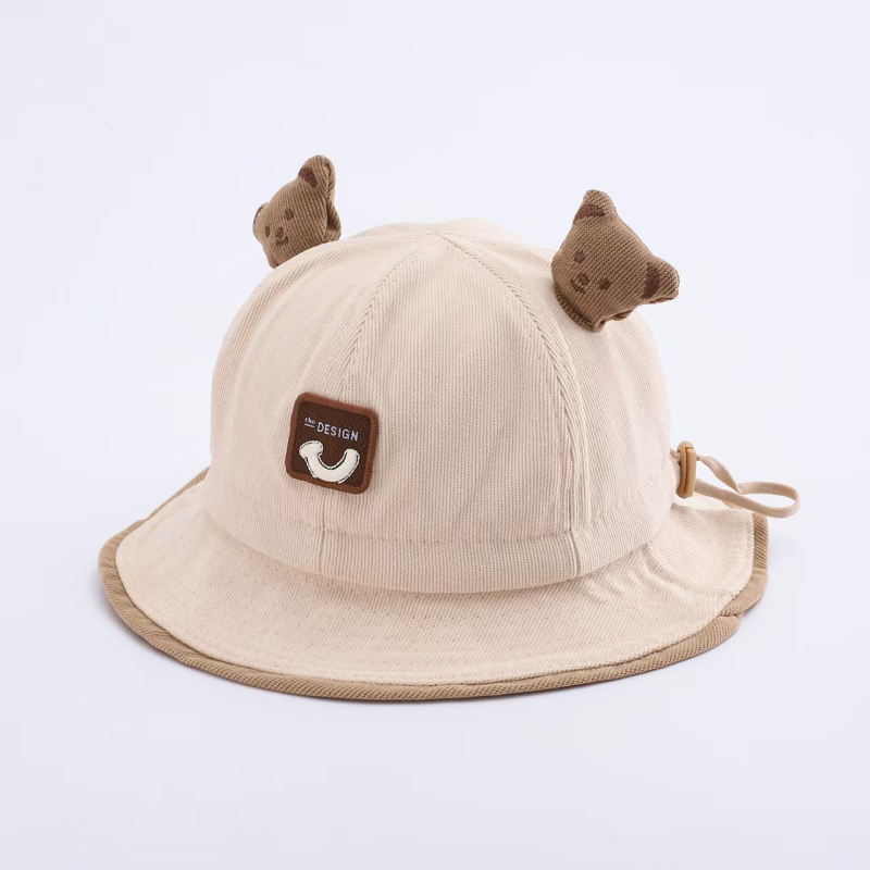 Dječja bucket kapa za jesen s kratkim obodom i kupolastim krojem, zaštita od sunca, toplina, poliester