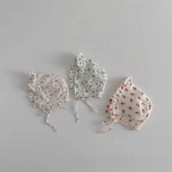 Kapa za bebe u dvorskom stilu — pamuk, kupolasti vrh, široki obod, zaštita od sunca, prozračna, za 0–12 mjeseci (proljeće–jesen)