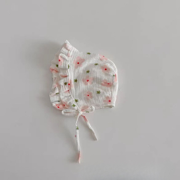 Kapa za bebe u dvorskom stilu — pamuk, kupolasti vrh, široki obod, zaštita od sunca, prozračna, za 0–12 mjeseci (proljeće–jesen)