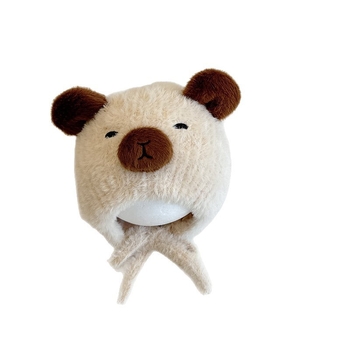 Kapuljača za bebe s pliš kapibarom, kupolasti oblik, meka pliš materijal, za proljeće i jesen