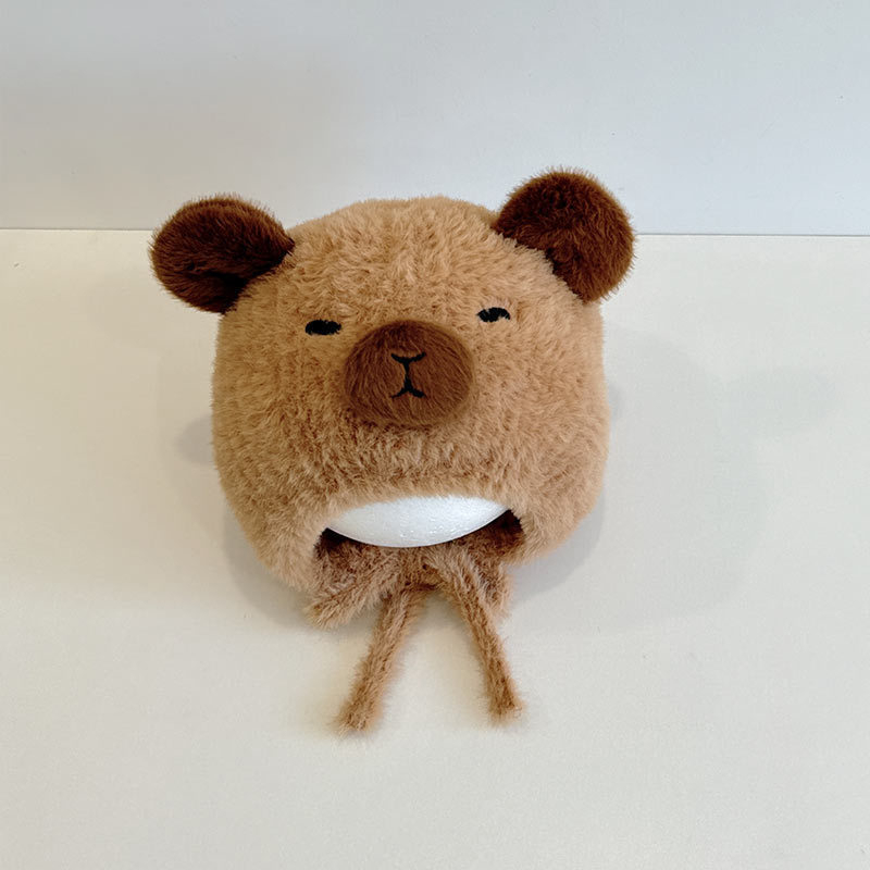 Kapuljača za bebe s pliš kapibarom, kupolasti oblik, meka pliš materijal, za proljeće i jesen