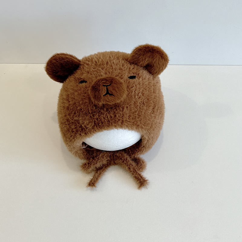 Kapuljača za bebe s pliš kapibarom, kupolasti oblik, meka pliš materijal, za proljeće i jesen