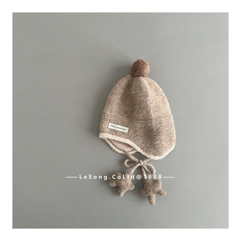 Pletena zimska kapa za djecu: zaštita za uši, traka sa zvjezdicom, kupolasti oblik, akrilna vlakna, tie-dye (uzrast 6-12 mjeseci do 4 godine)