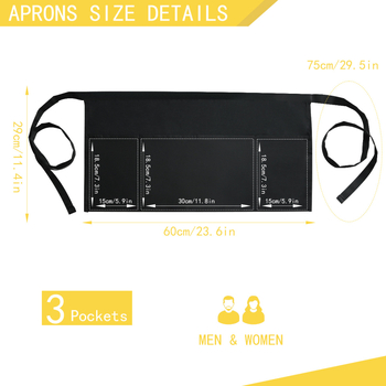 Αμάνικη ποδιά σερβιτόρου, αντιβρωμική πολυεστέρα, μοντέρνος μινιμαλιστικός σχεδιασμός, για εστιατόρια και ξενοδοχεία