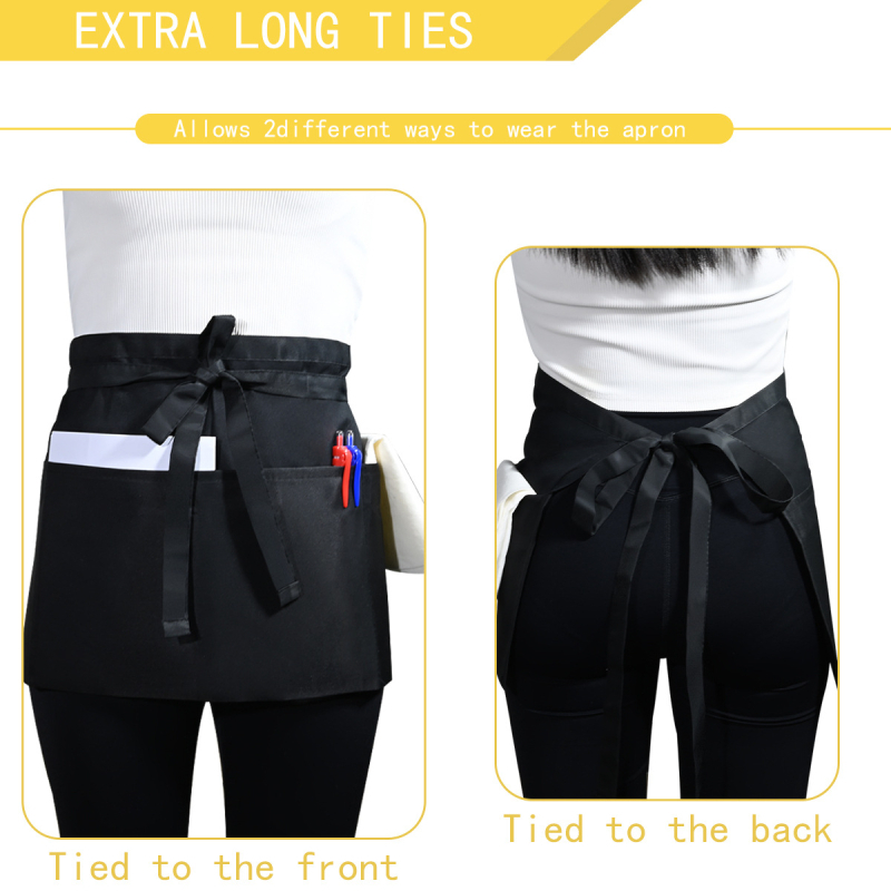 Αμάνικη ποδιά σερβιτόρου, αντιβρωμική πολυεστέρα, μοντέρνος μινιμαλιστικός σχεδιασμός, για εστιατόρια και ξενοδοχεία