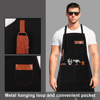 Hengying Ποδιά χωρίς μανίκια από καμβά — Αντιβρωμιά, Μονόχρωμο σχέδιο