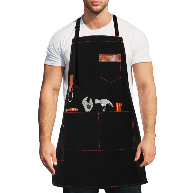 Hengying Ποδιά χωρίς μανίκια από καμβά — Αντιβρωμιά, Μονόχρωμο σχέδιο