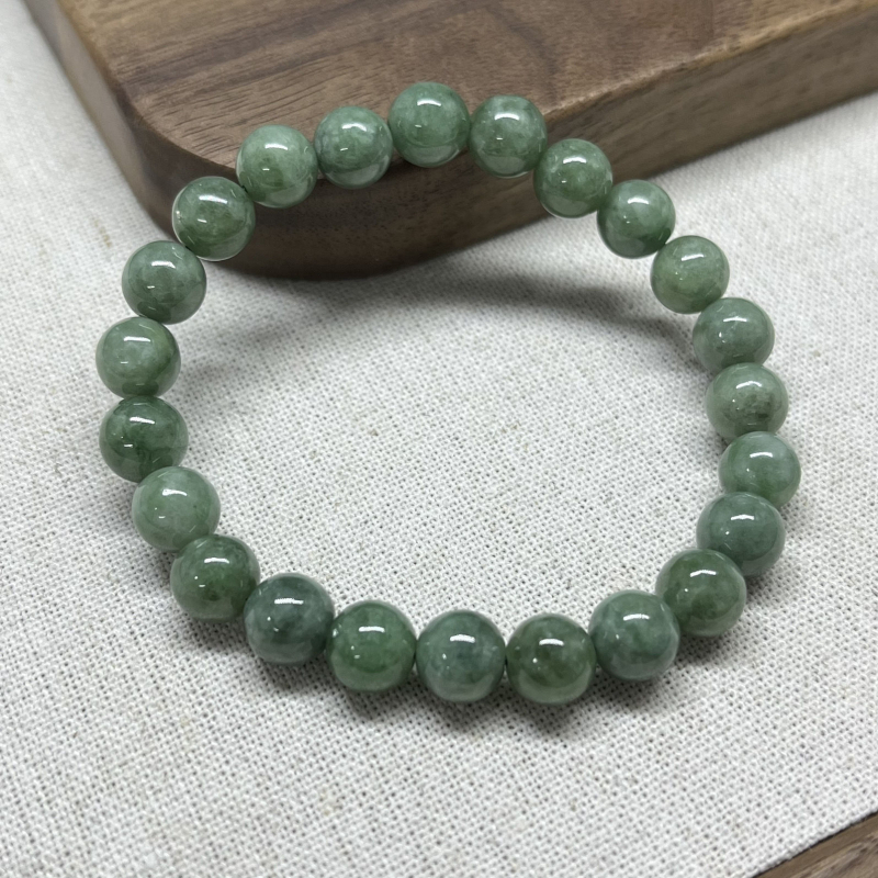 Jade gyöngy karkötő - kézműves, arany bevonattal, geometriai forma, uniszex