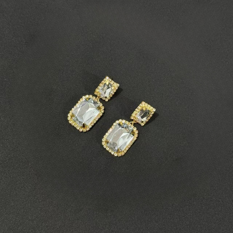 Komplet nakita: naušnice i ogrlica s rhinestones, elektroplirano završno obrađivanje, običan lanac, privjesak od rhinestones
