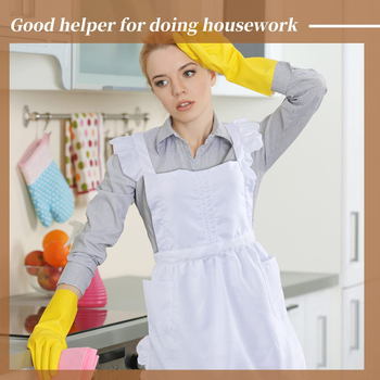 Ποδιά χωρίς μανίκια, ανθεκτική στα λεκέδες, πολυεστέρας, μοντέρνο μινιμαλιστικό στυλ, μονόχρωμο σχέδιο