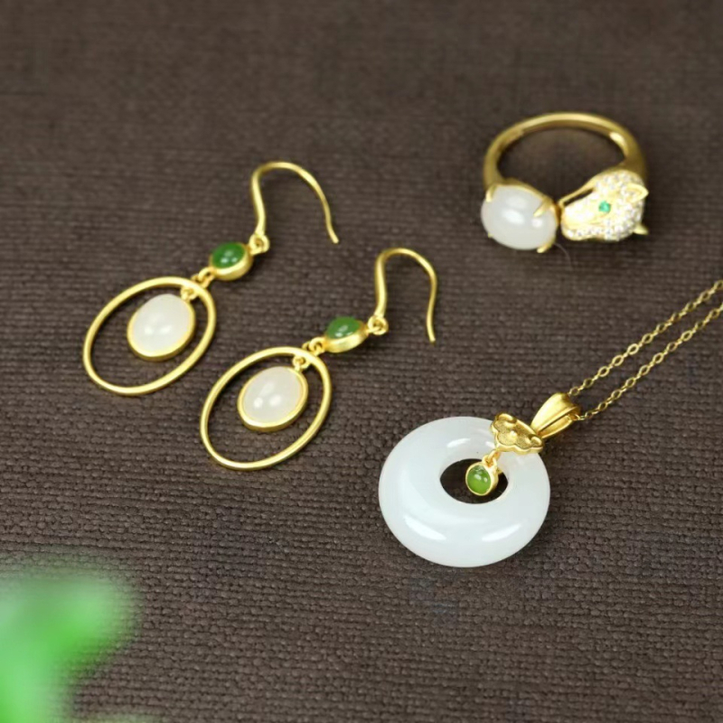 Set ogrlice: S925 srebro, elektroplatiranje, O-uzica, geometrijski privjesak s umjetnim kristalom, retro stil