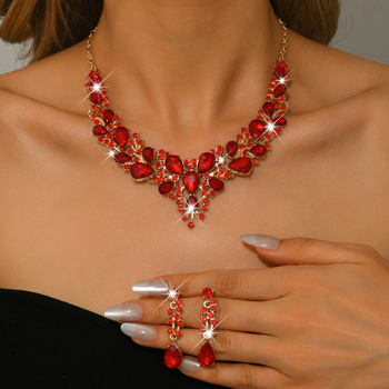 Set ogrlice i naušnica, bakar, elektroplatina, privjesak Rhinestone, lančić kandžama, uzorak zvijezde/sunce i mjesec/oblaci/svemir