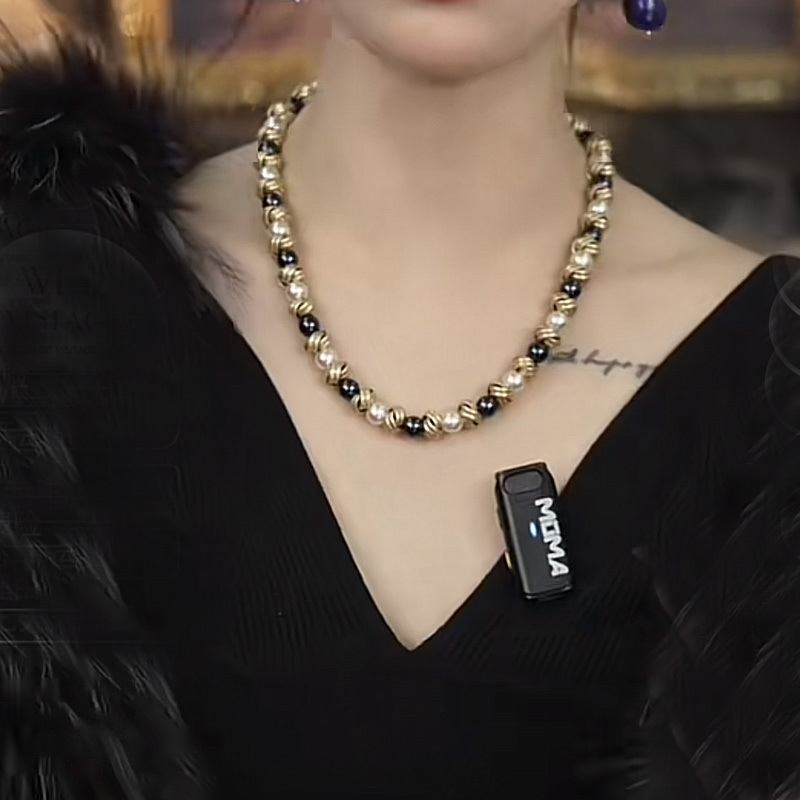 S925 ezüst lánccal készült kagylógyöngyös nyaklánc, kerek gyöngyök, luxus dizájn