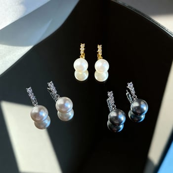 Cercei cu formă geometrică, stil zână; material: sidef; tijă de urechi: argint 925; finisaj: electroplacare.